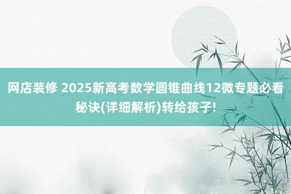 网店装修 2025新高考数学圆锥曲线12微专题必看秘诀(详细解析)转给孩子!