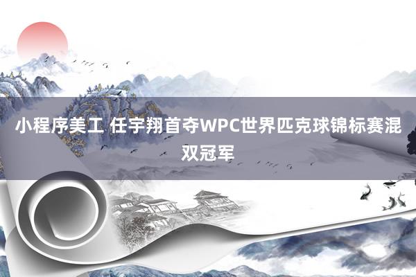   小程序美工 任宇翔首夺WPC世界匹克球锦标赛混双冠军